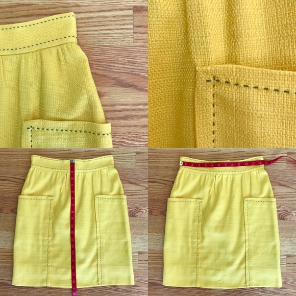 NWT CARTONNIER Yellow Well Pocket Pencil Skirt 0P - Picture 8 of 8